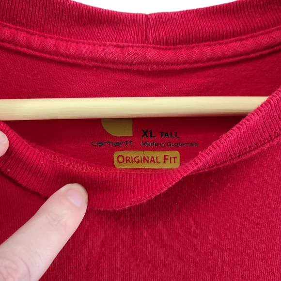 CARHARTT Pocket Tee Shirt Men's Red XL Tall Graphic Short Sleeve TShirt - Picture 3 of 4
